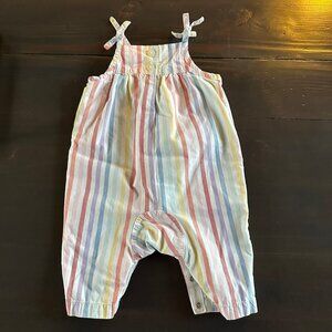🌈👶 Hanna Andersson Rainbow Baby Romper / Overalls | 3–6 Months | 100% Cotton